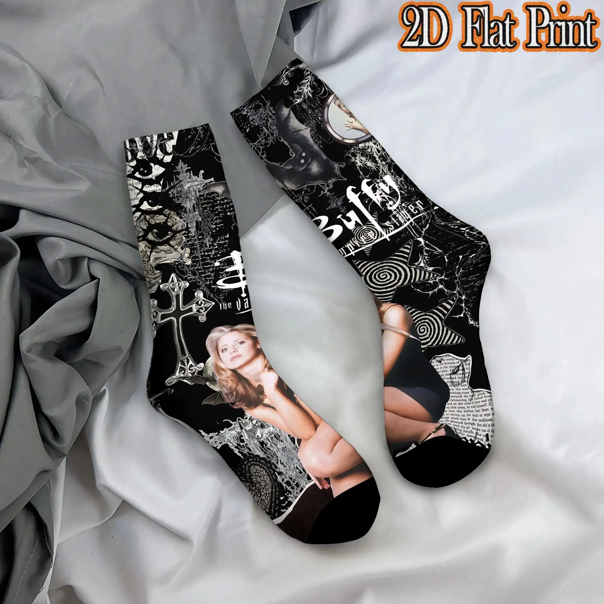 Vampire Slayer Buffy Retro  Street Style Novelty Casual Mid-calf Winter Sock Sports Socks