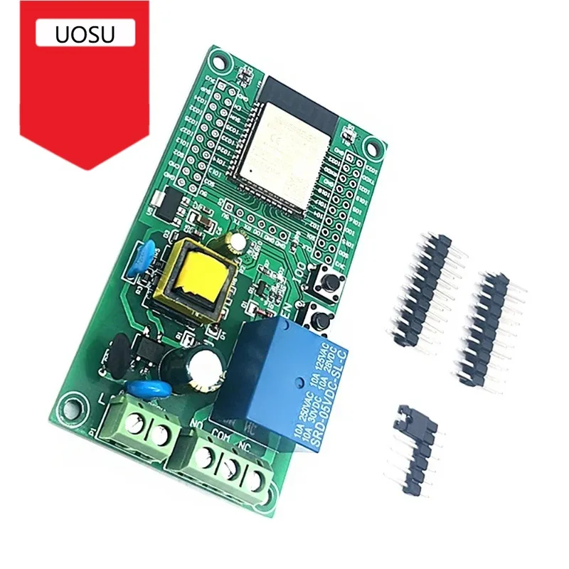 ESP32 WiFi Bluetooth Single Relay Switch Module Board ESP32 Development Board I/O UART Download Port 4M Byte Flash AC90-250V