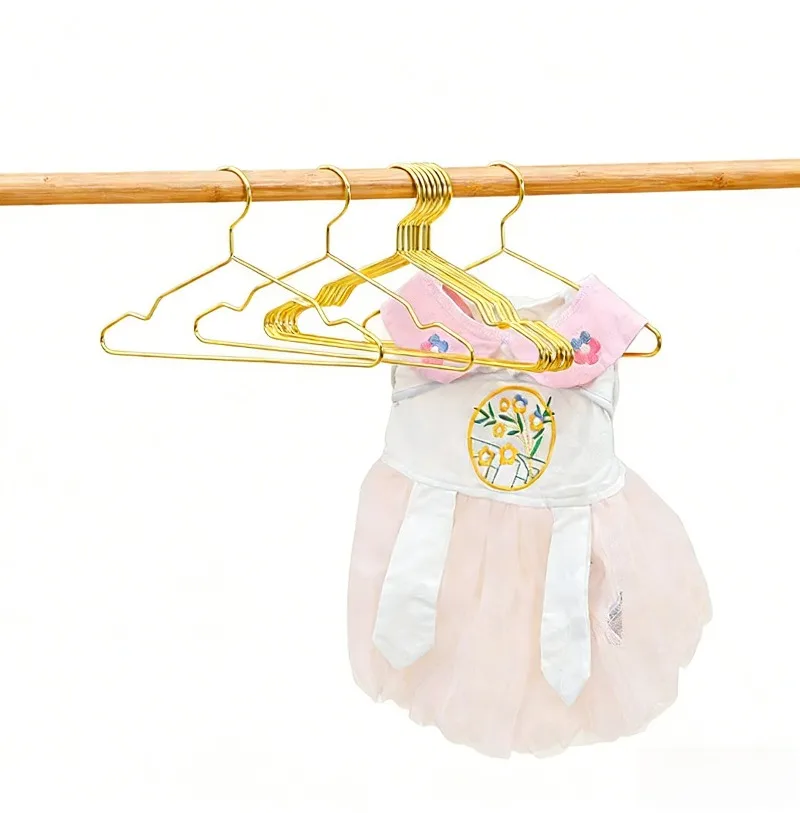 10Pcs Space Saving Dog Baby Clothes Hanger Metal Clips Panty Rack Drying Clothes Display Kids Hanger for Cloths Home Supplies