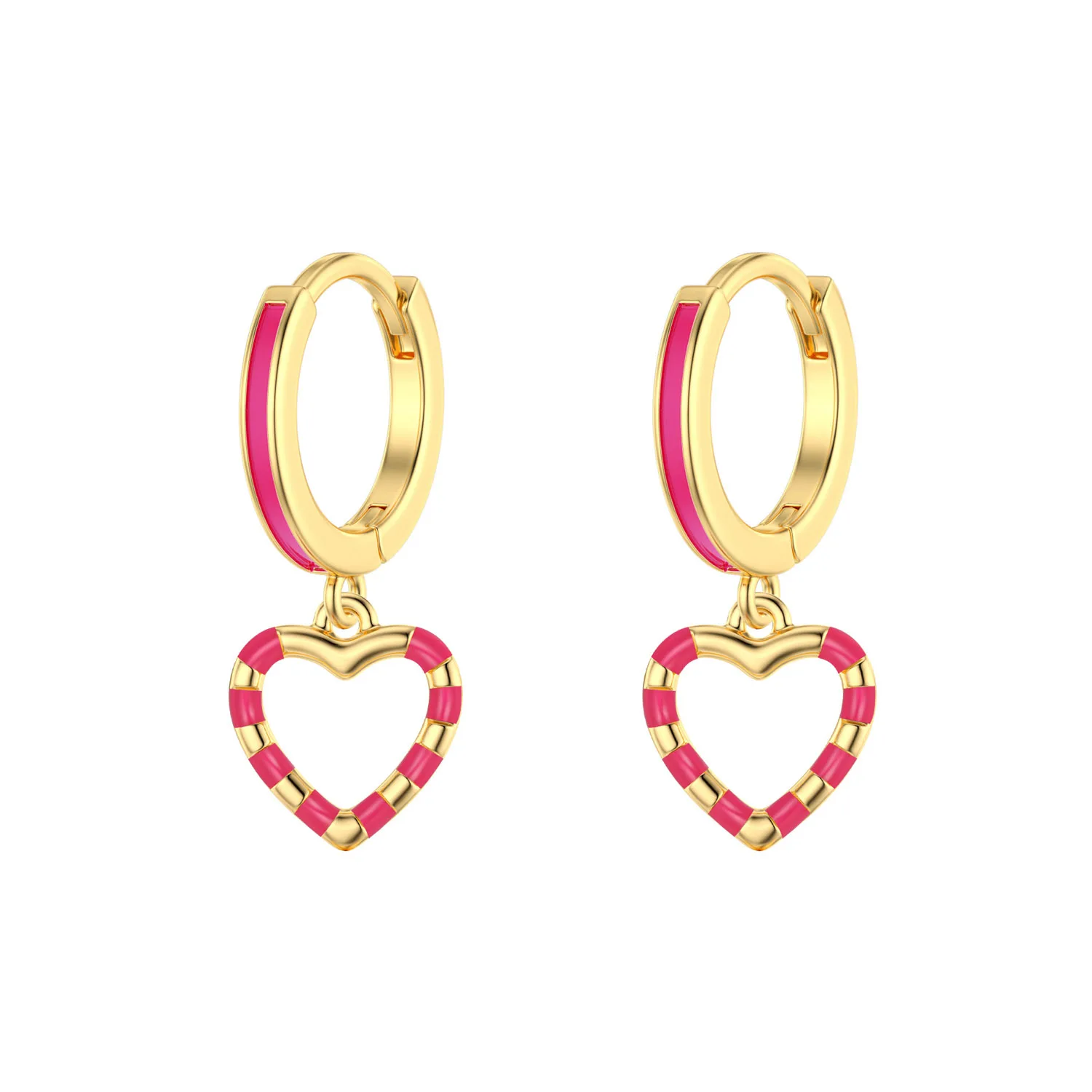 Gold Heart Dangle Drop Earrings for Girl Kids Birthday Holiday Lovely Gift