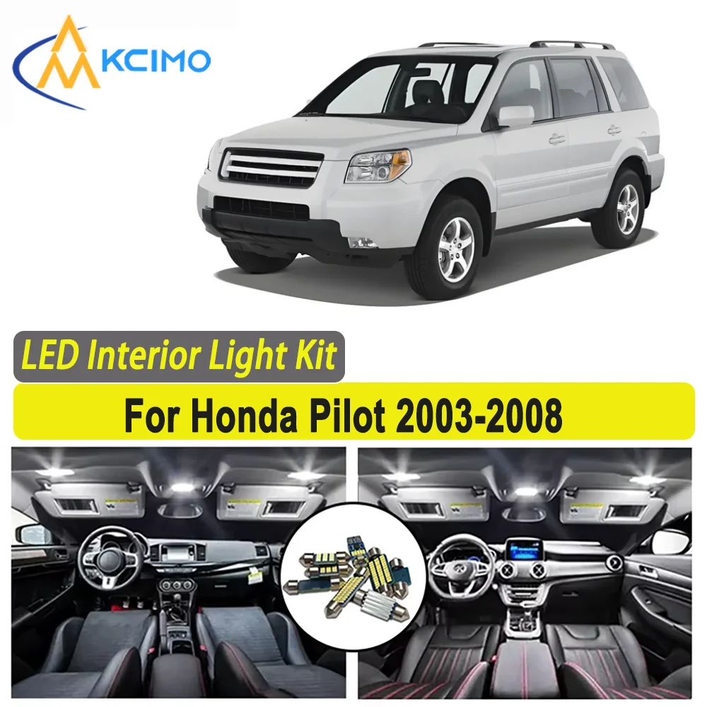 

Kcimo LED For Honda Pilot 2003 2004 2005 2006 2007 2008 Premium Bright LED Interior Dome Map Trunk Light Kit New Car Led Lamps