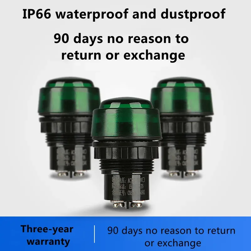 2pcs 30mm Hole Spacing Explosion-proof Signal Light Indicator 24V36V220V380V Red Green yellow white Blue Distribution Box Light