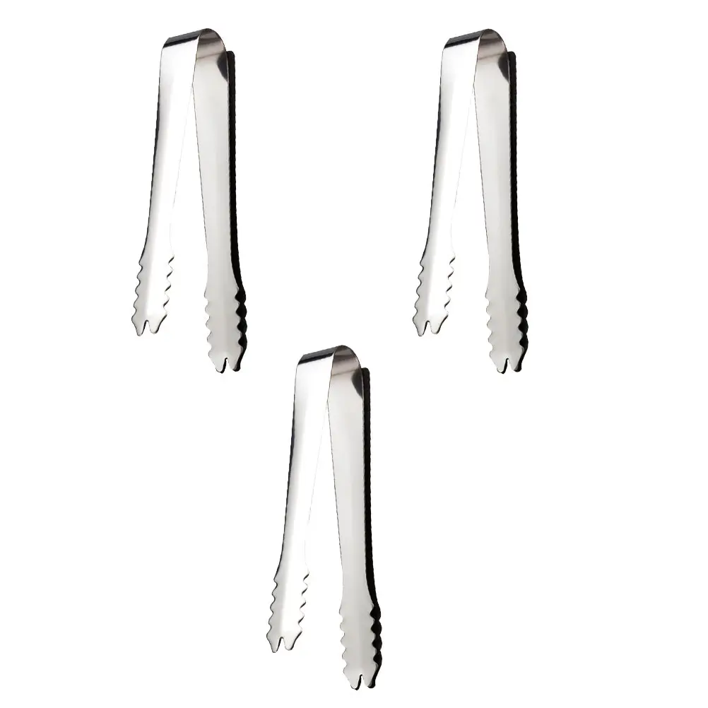 

3PCS Ice Cube Tongs Stainless Steel Food Serving Clips BBQ Clamp Sugar Cube Ice Cooler Bucket Gadgets Kitchen Bar Tools