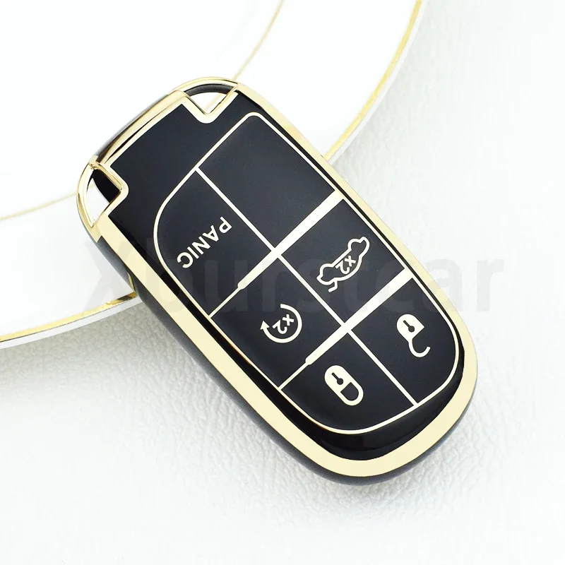 5 Buttons TPU Car Remote Key Case Cover For Jeep Renegade Grand Cherokee Dodge Ram Charger 1500 Challenger Chrysler 300C Journey