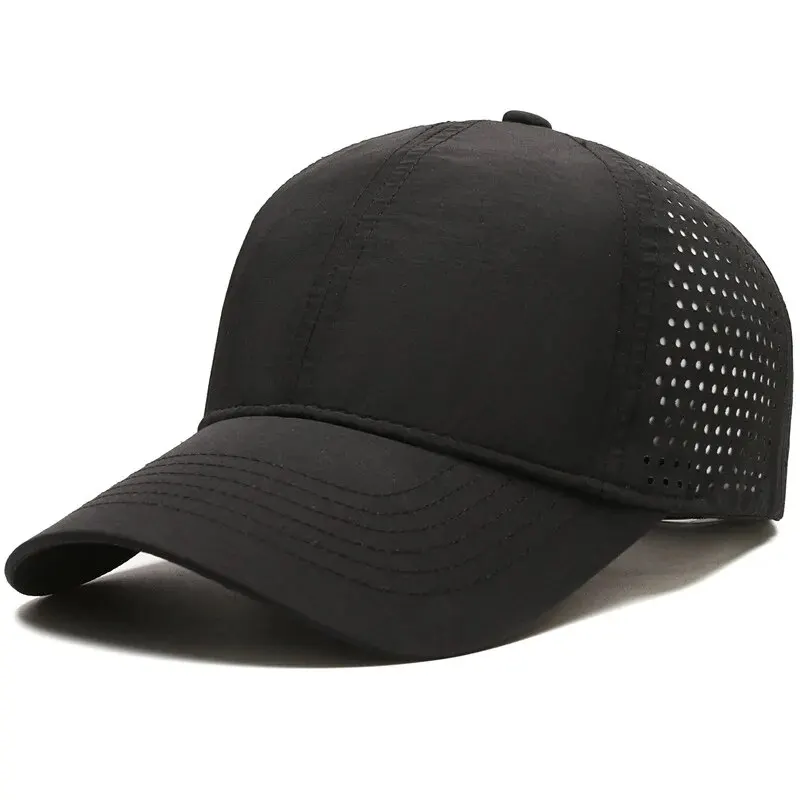 Solid Color Light Plate Men\'s Hat Summer Breathable Large Mesh Cap Fast Drying Sun Protection Shade Baseball Cap