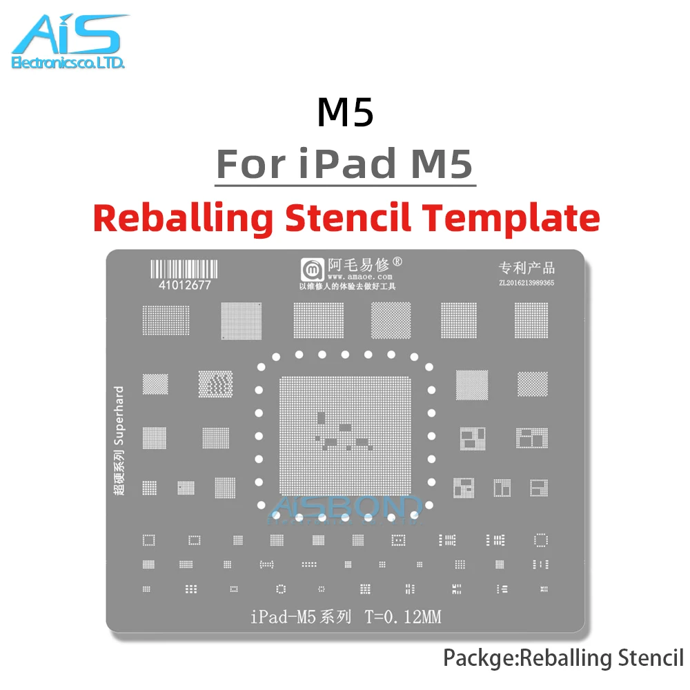 Amaoe MAC iPad BGA Reballing Stencil For Macbook Pro Air M5 CPU Positioning Plate Tin Plant Net