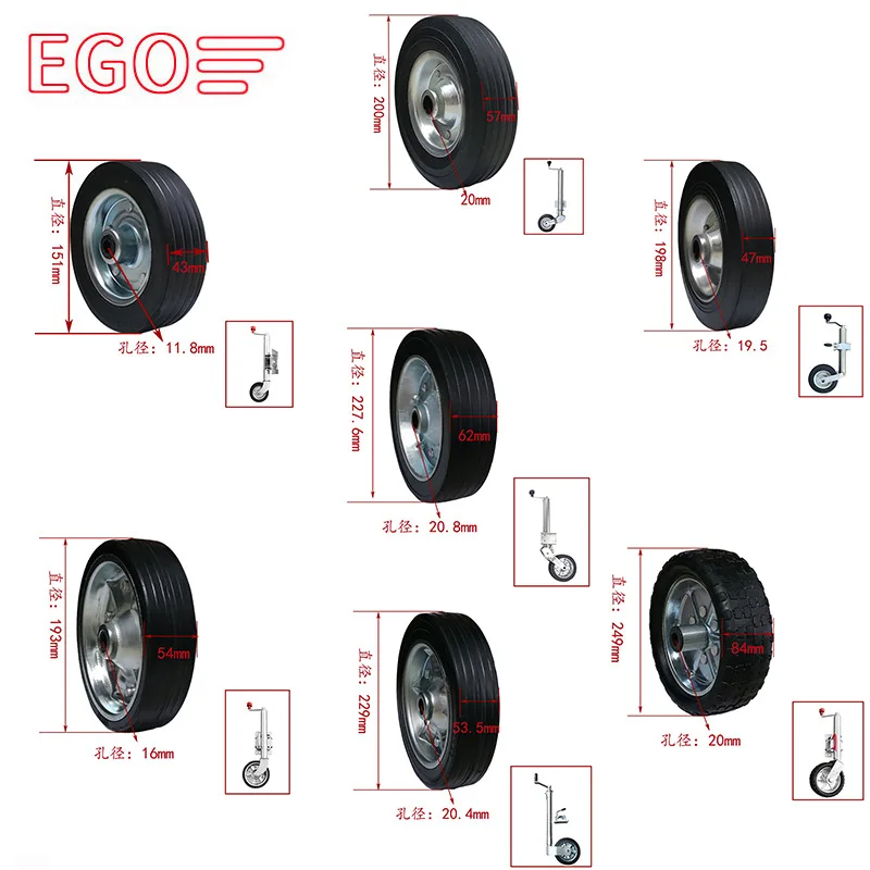 Nylon Rubber Caster Wheels Swivel Casters Replacement Wheel for Trailer Jack Heavy Duty Moving Accessories