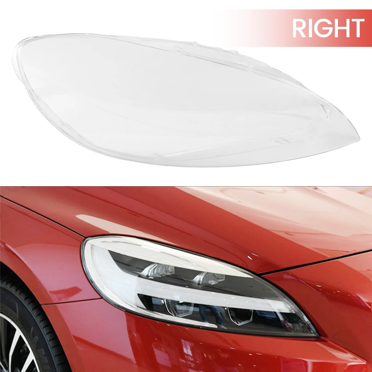 For Volvo V40 2017-2019 Transparent Lampshade head light lamp Cover Glasses Lamp Shade Headlight Shell Cover Lens Right