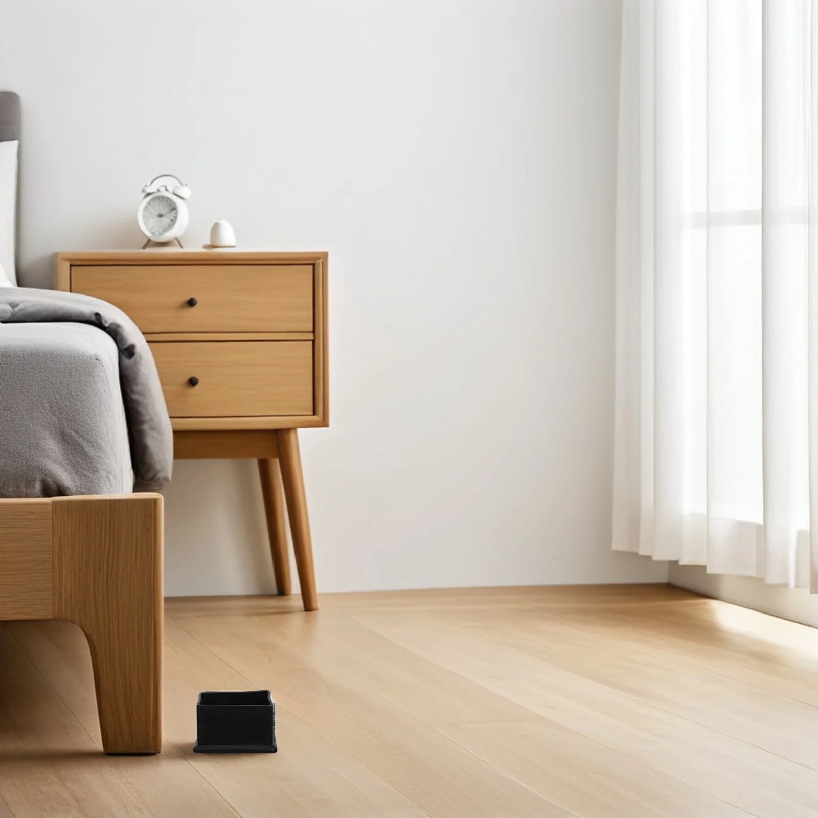 

12Pcs Furniture Soft PVC Leg Covers Black Square 5cm Chair Table Feet Floor Protectors Pads Non-Slip Waterproof