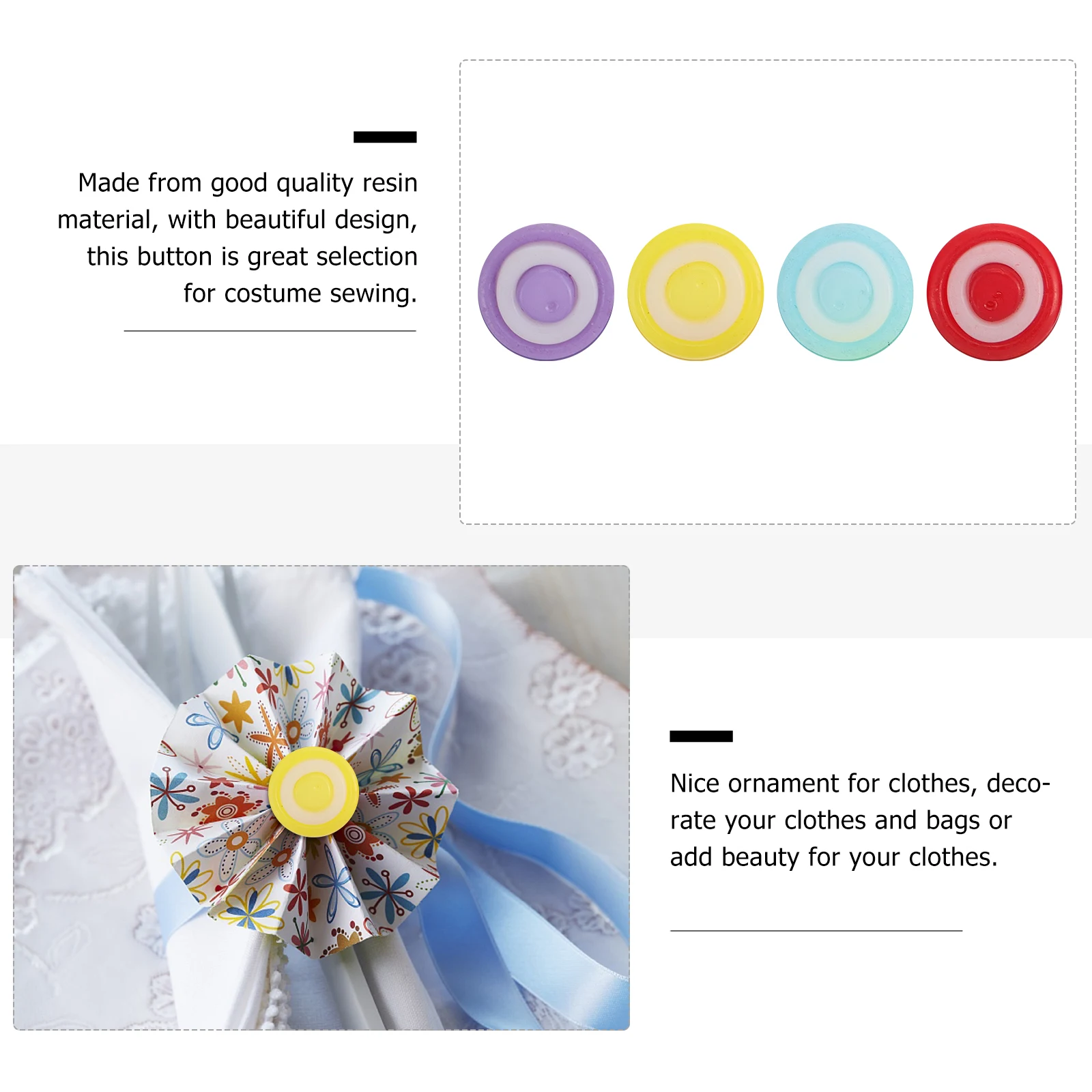 

100pcs Colorful Donut Resin Buttons Mushroom Domed Sewing DIY Supplies for Clothes Decoration Craft Lightweight Bright for Kids