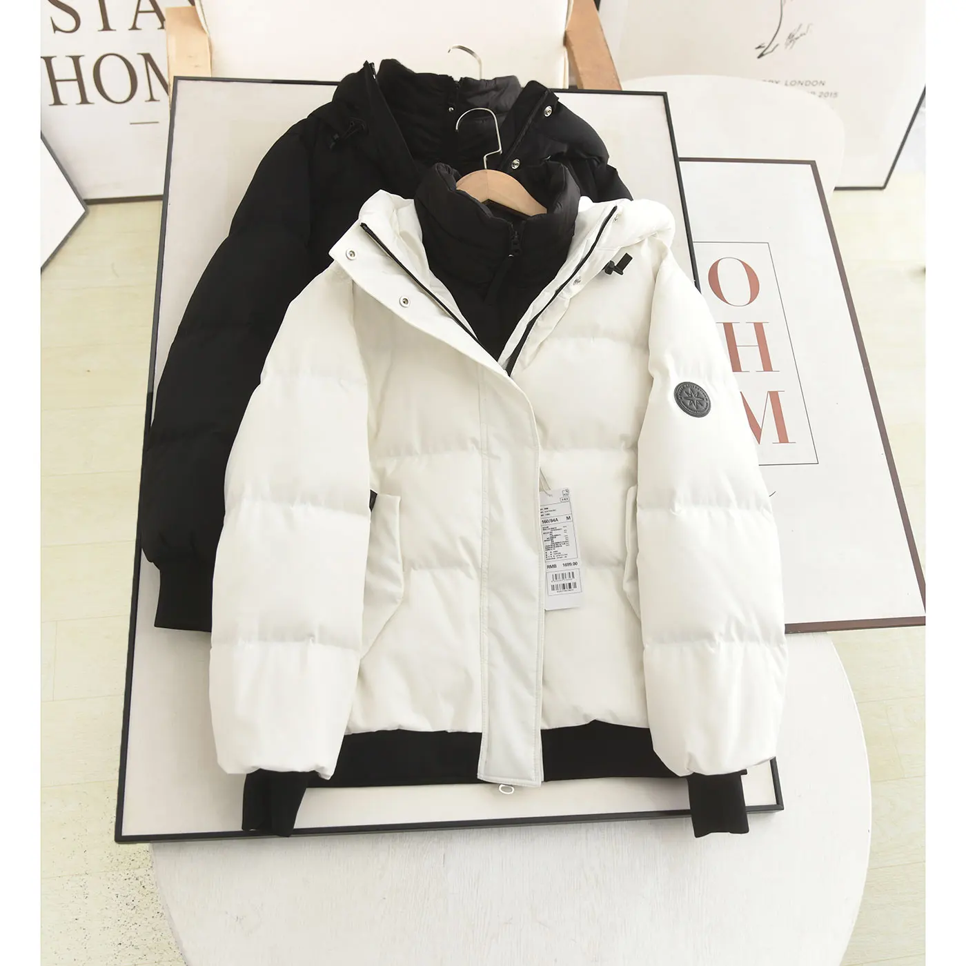 

Женская зимняя теплая одежда Du down Jaet, свободная лыжная одежда с капюшоном, универсальная утягивающая верхняя одежда, повседневная длинная све