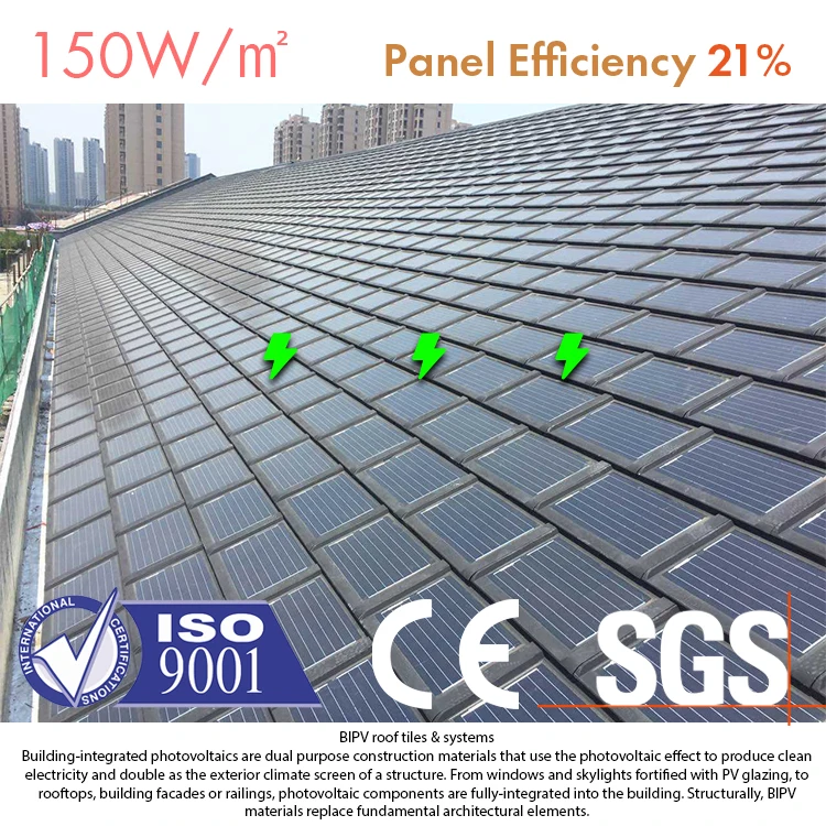Top Energy Residential Solar Roofing Tiles Sustainable Building Integrated Solar Shingles Waterproof New Flat Plate Solar System