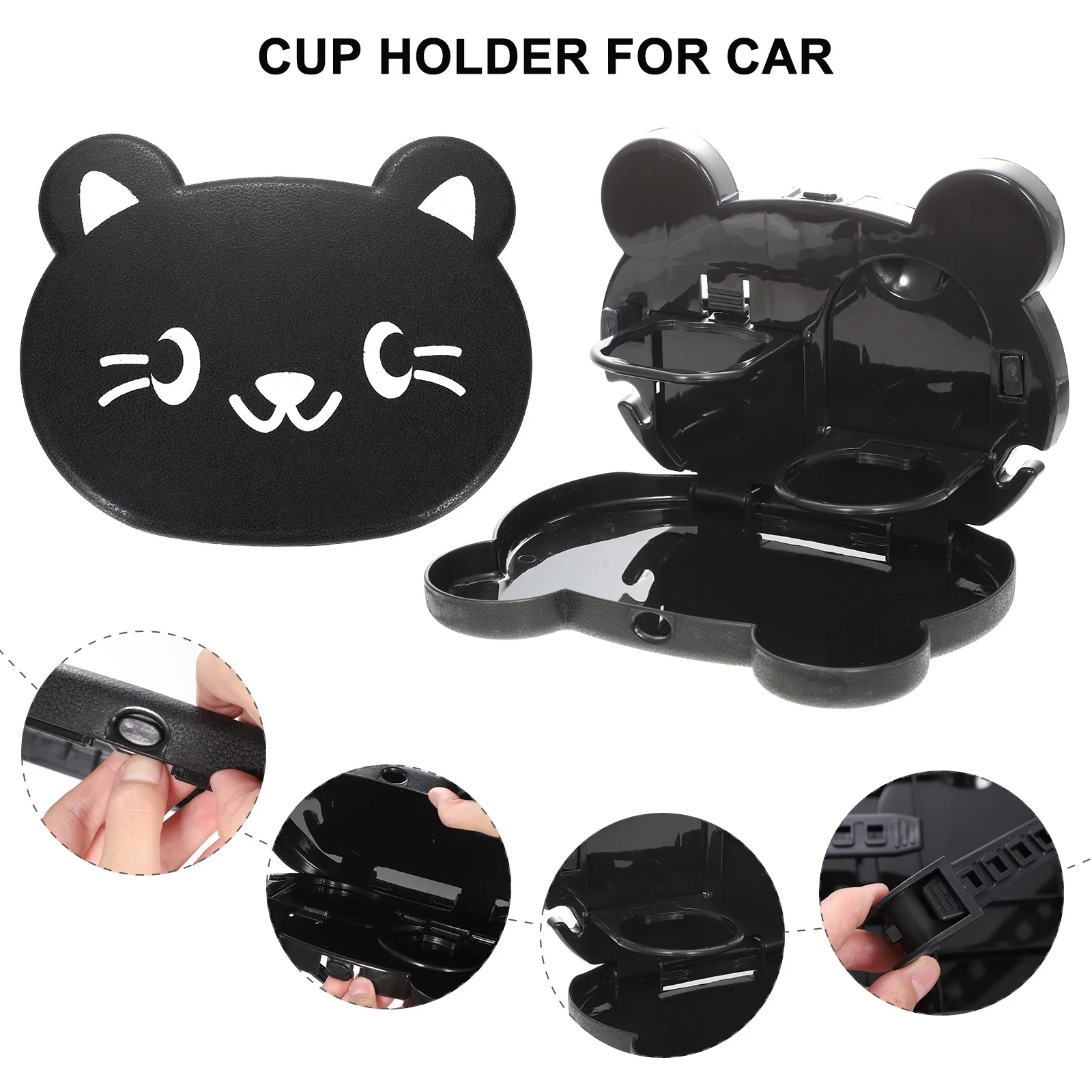

Portable Foldable Cat Pattern Cup Holder Car Seatback Bottle Rack Car Drink Stand Accessory Professional Cup Stand
