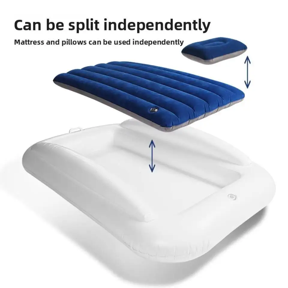 Inflatable Toddler Travel Bed Movable Air Mattress Set W Safety Rail Guards for and Includes Pump Carry Case Pillow