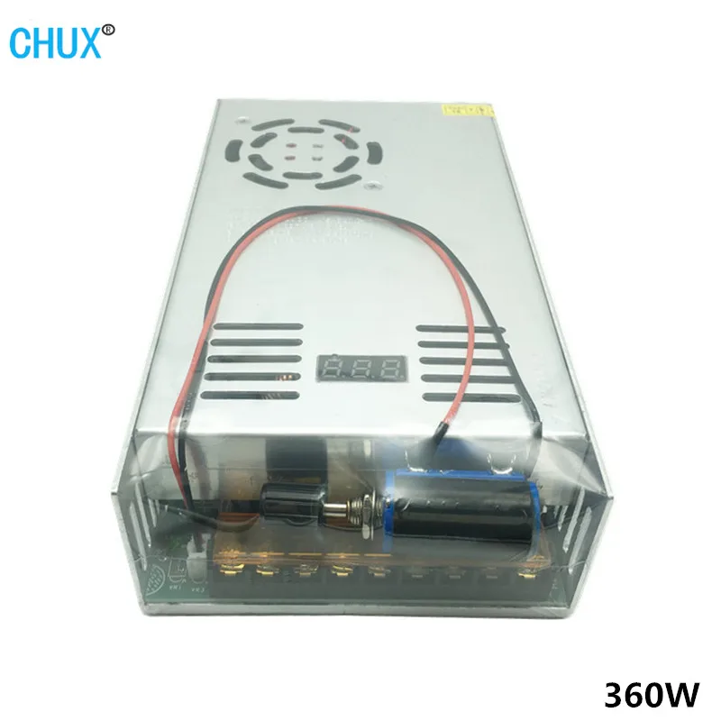 CHUX 360W Adjustable Switching Power Supply With Digital Display For Industry LED DC 12V 5V 24V 36V 48V 60V 90V SPMS