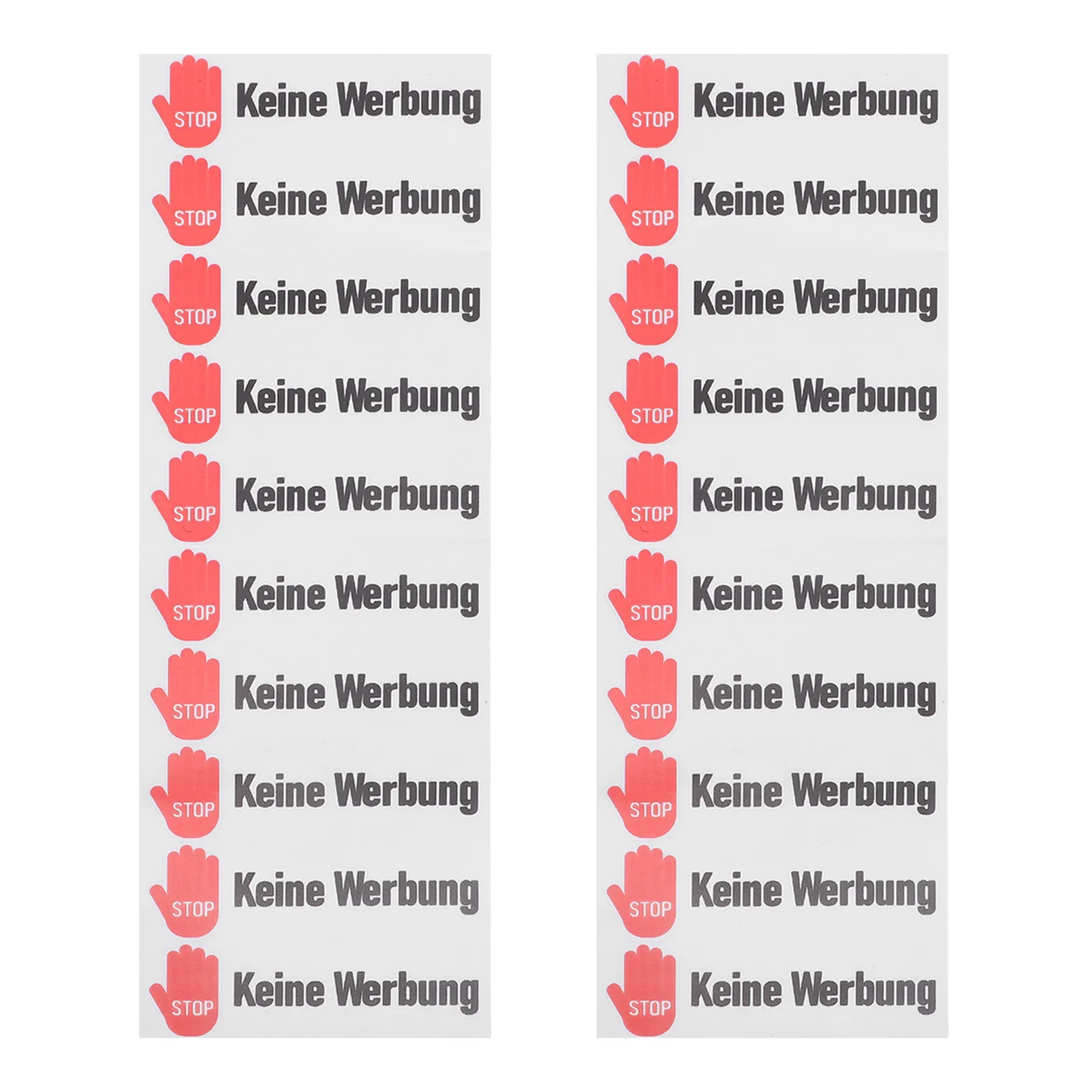 

2 Sheets No Soliciting Sticker Red Stop Sign Self Adhesive Waterproof PVC Warning Label for Mailbox Door Window Home Office