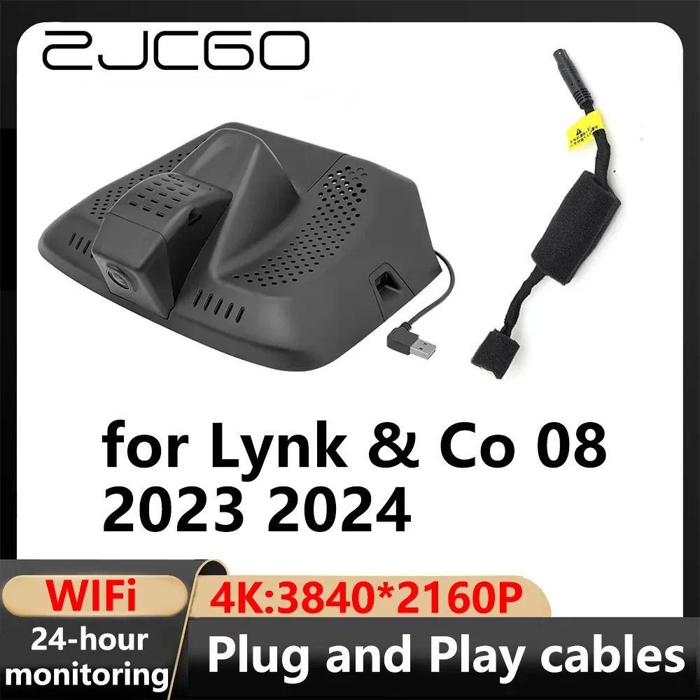 ZJCGO 4K Wifi 3840*2160 Car DVR Dash Cam Camera Video Recorder For Lynk & Co 08 2023 2024