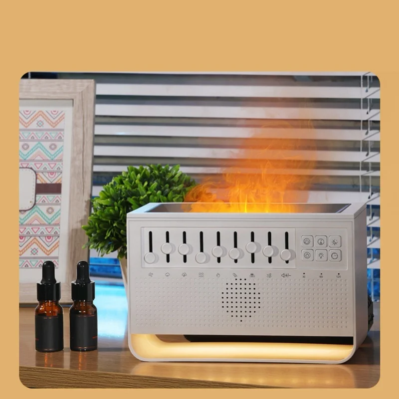 USB White Noise Flame Aromatherapy Diffuser Simulation Flame Machine For Home Office Use