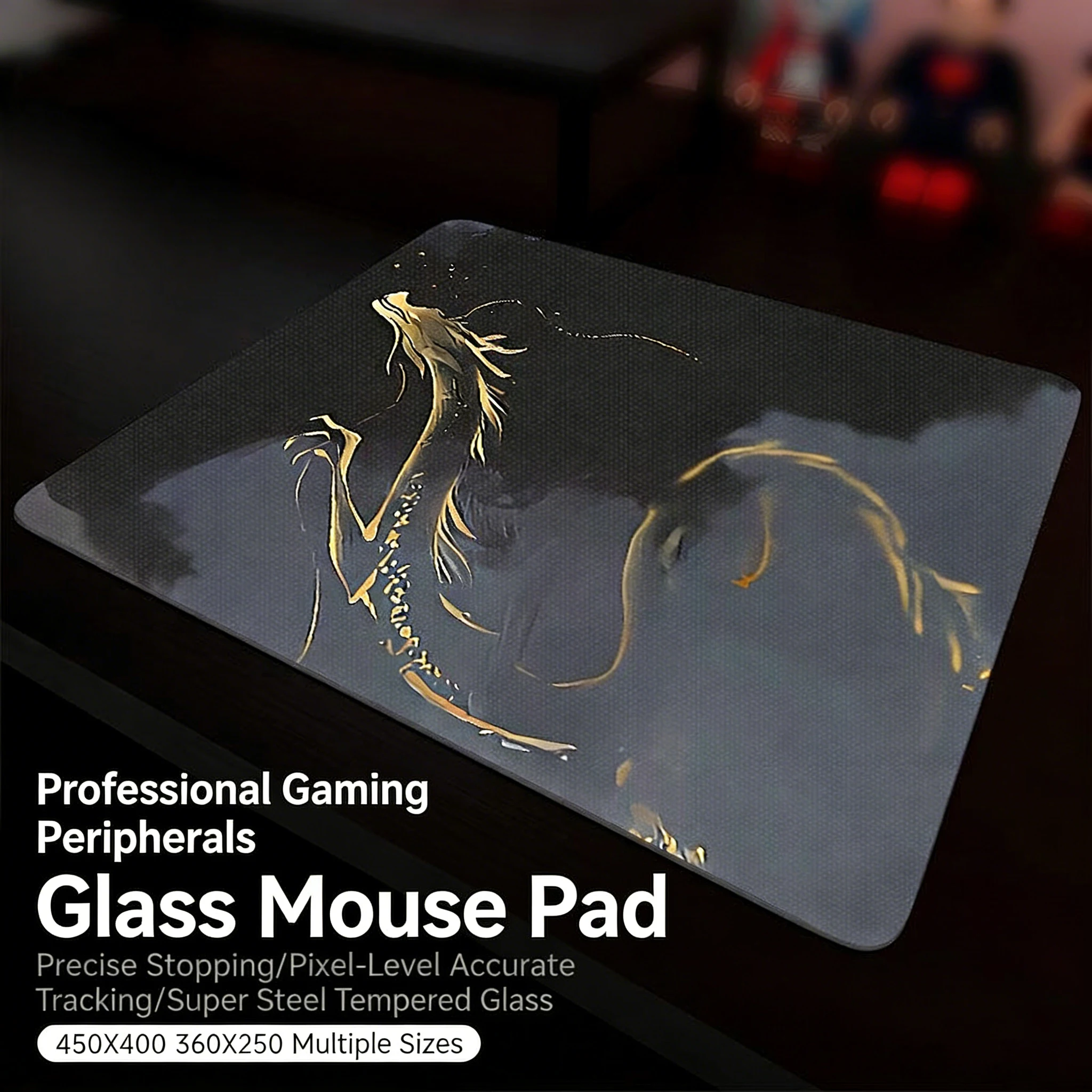 Glass Mouse Pad Gaming Gamer Non-Slip Mouse Pad Keyboard YUME HD Smooth Frosted FPS MousePad Accessories PC Office Desk Mat