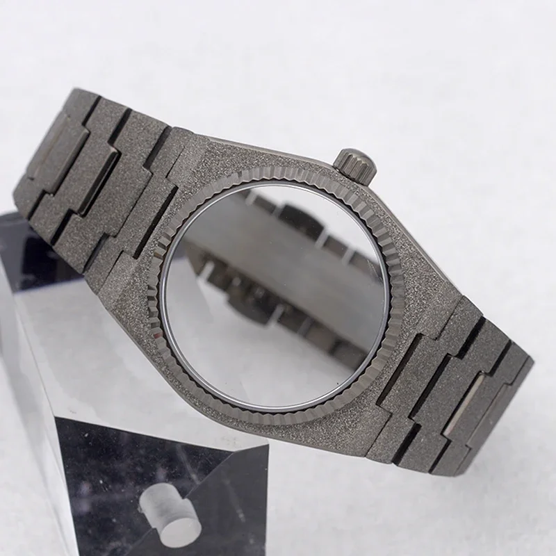 MOD Gun Watch Case Super Player PRX Grit Nail Sand Effect  with Sapphire Glass Fit NH34 4R35 4R36 NH35 NH36 Movement Case