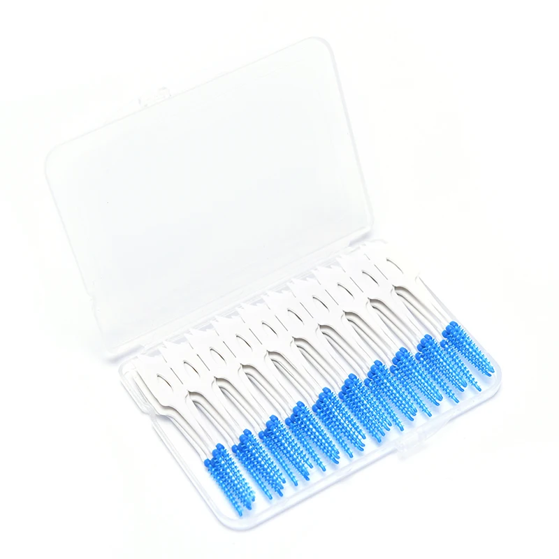 40pcs Floss sticks Interdental Brushes Oral Cleaning Double Head Soft Silicone Teeth Dental Cleaning Toothpicks Oral Care