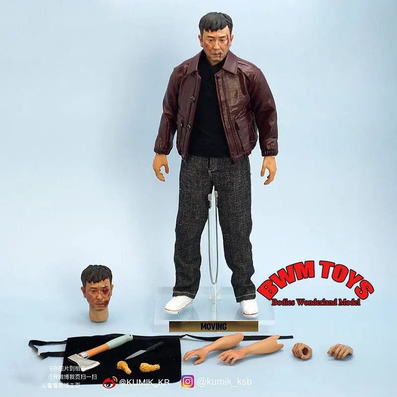 KUMIK 1/6 Male Soldier Fried Chicken Boss Zhang Zhouyuan Korean Actor Liu Chenglong Double Head 12inch Action Figure Collection