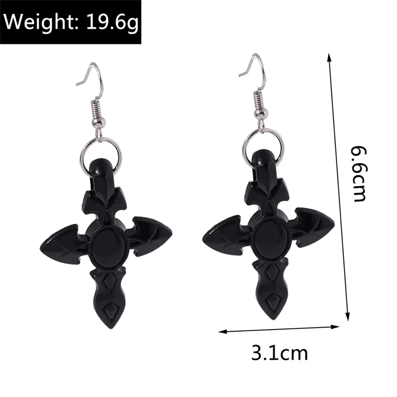 Mode Kristall Kreuz Tropfen Ohrringe für Frauen Gothic Kreuz Baumeln Haken Ohrringe Mädchen Party Festival Schmuck Geschenke – Detail 21