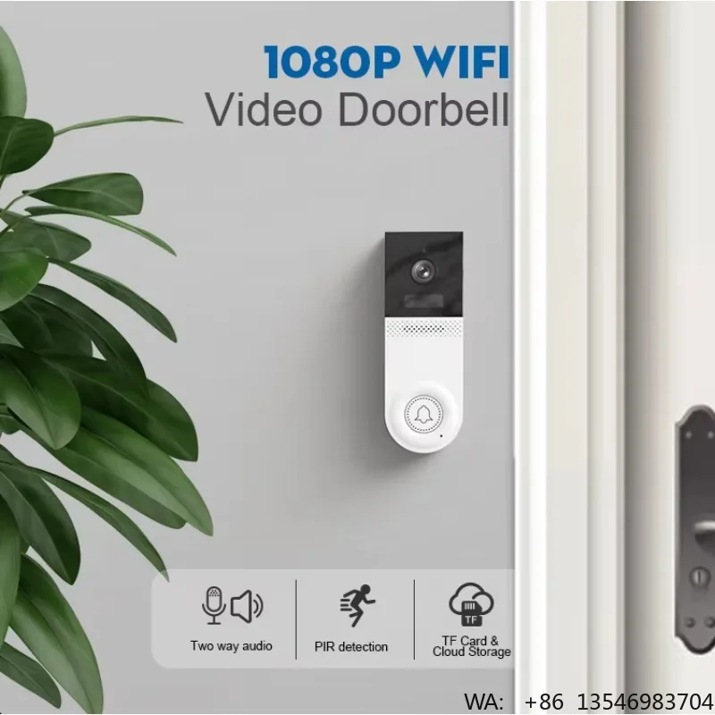 Ubox Smart Home Security 1080P Mini Camera Infrared Night PIR Detection IP65 135-Degree View Field Two-Way Wifi Video Doorbell