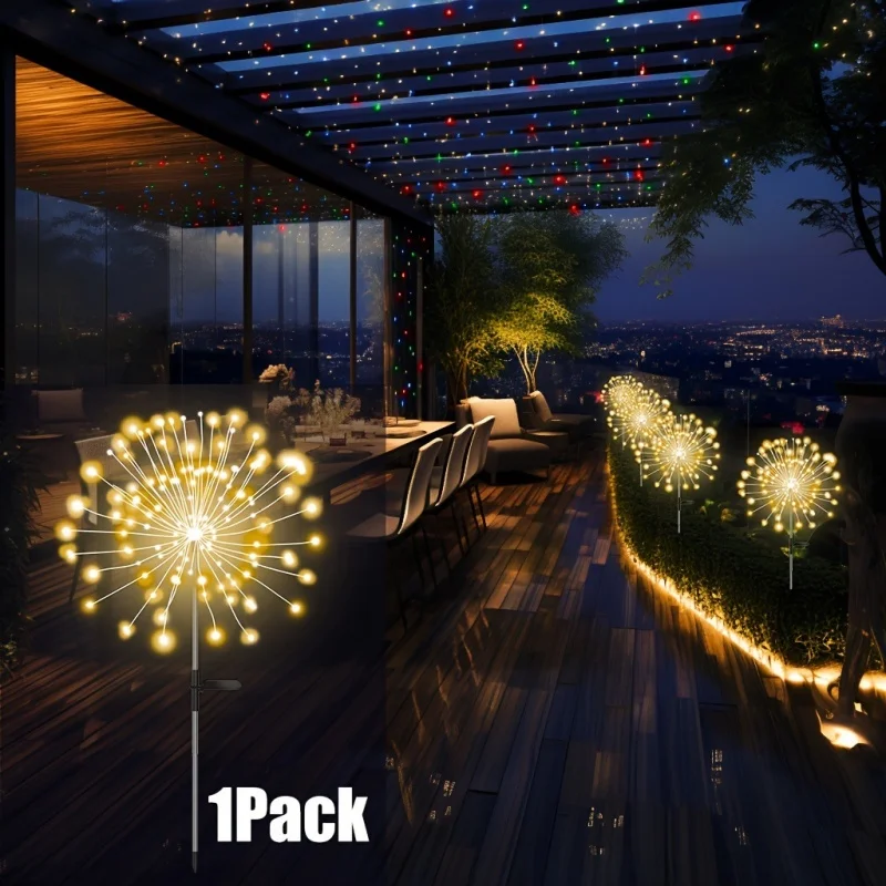 

Solar LED Pathway Lights Solar Lawn Lamp Outdoor Waterproof Garden Decor Firework Fairy For Patio Walkway Yard
