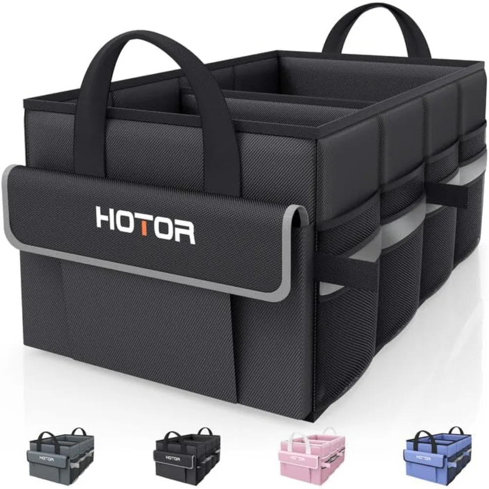 

hotor trunk organizer - car organizer with 5 pockets, trunk organizer for suv, sedan & van, car organization with sturdy base pa