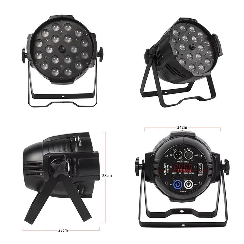 Stage Lighting Equipment Professional DMX512 RDM RGBWA UV 6in1 18x18W Par LED Zoom