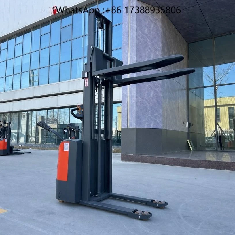 Dual Hydraulic Cylinder 2 Ton Electric Stacker with Reinforced Mast and Thickened Steel Frame Full Electric Pallet Stacker