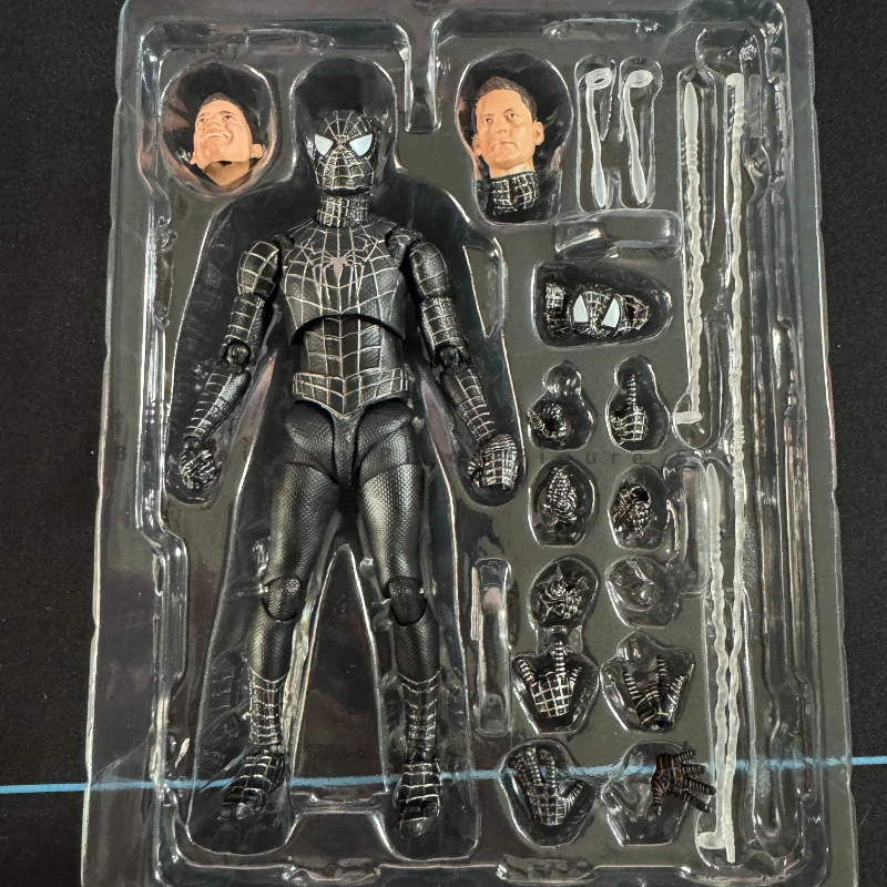 In Stock SHF Spider-Man 3 Black Venom Suit Tobey Maguire Version Marvel Action Figure Model Toy Gift