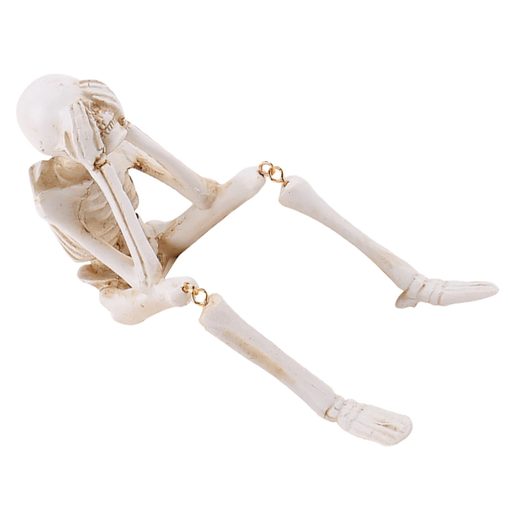 

Resin Statue Mini Figure Skull Decor Home Office Halloween Party Decoration Unique Shape Long Lasting