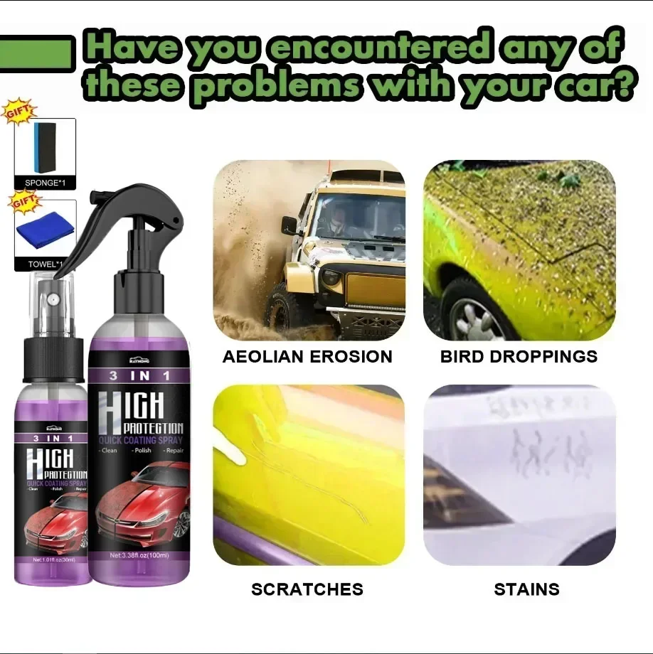 

YQC16 автомобильный керамический спрей для быстрого покрытия, нано-гидрофобный лак для кузова, средство для ремонта царапин, защита краски, восковой спрей, автомобильные аксессуары