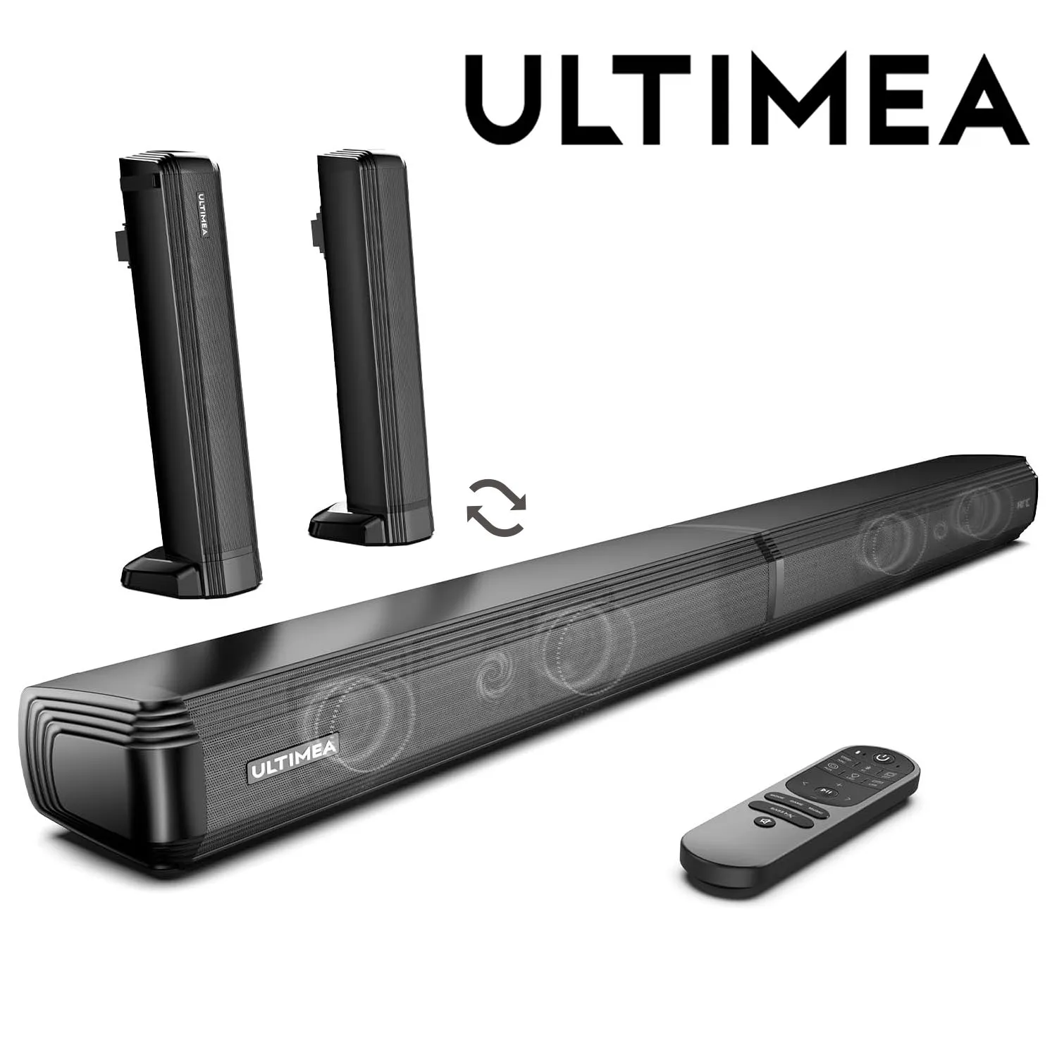 

ULTIMEA 2.2ch Sound Bar for Smart TV, 2-in-1 Detachable Sound Bar for TV, App, Bluetooth 5.3 TV Soundbar, 2025 Upgraded