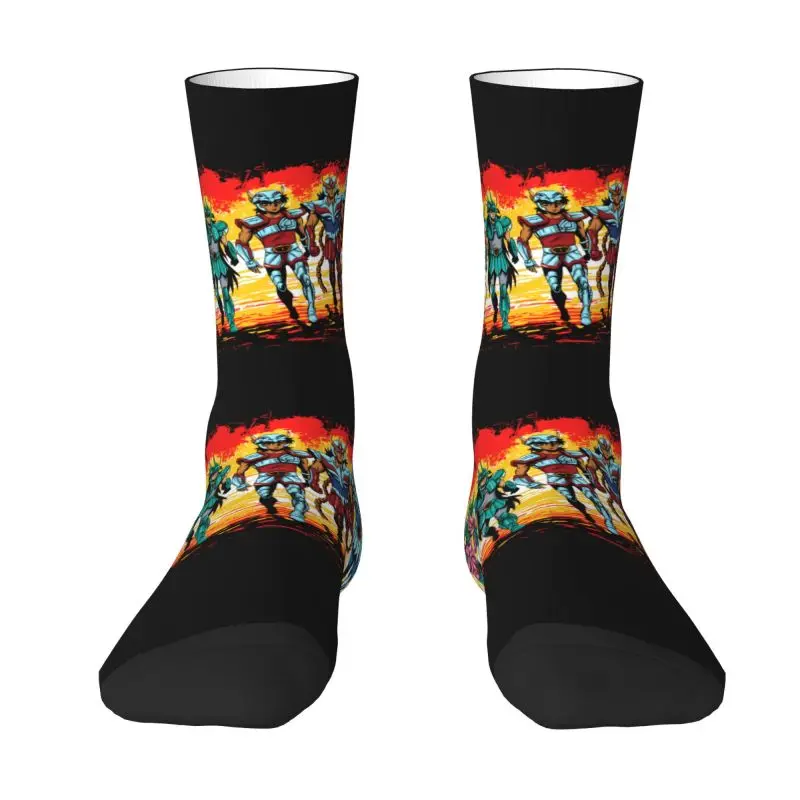 Custom Cute Printed Classic Manga Saint Seiya Socks for Women Men Stretchy Summer Autumn Winter Knights Of The Zodiac Crew Socks