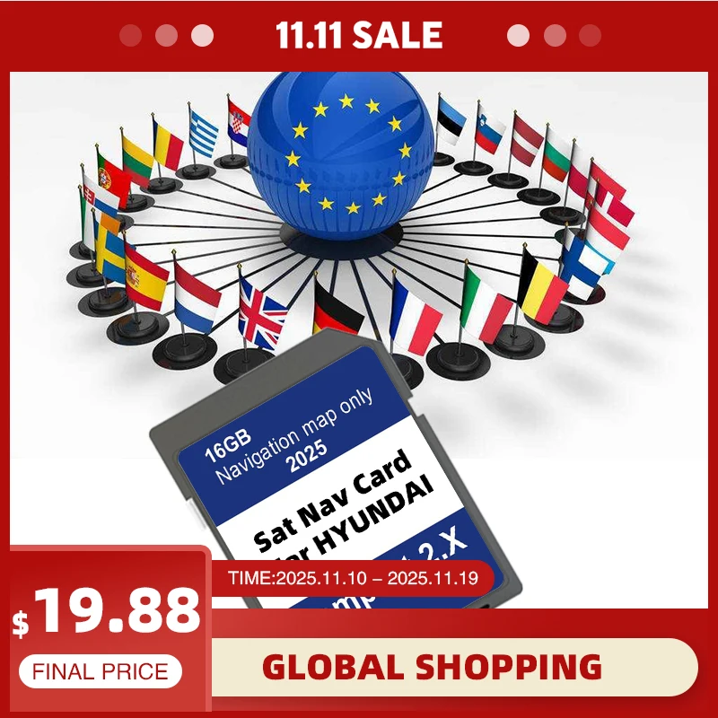 

for Hyundai H1/i20/Santa Fe/Grand Santa Fe/Tucson Sat Nav SD Card Europe UK Maps 2025 Version Data Update Navigation GEN2