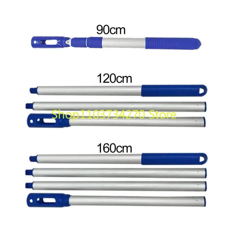 Anti-slip Easy Installation Labor-saving Segmented 4 Sections Telescopic Rod Pool Brush Pole Swimming