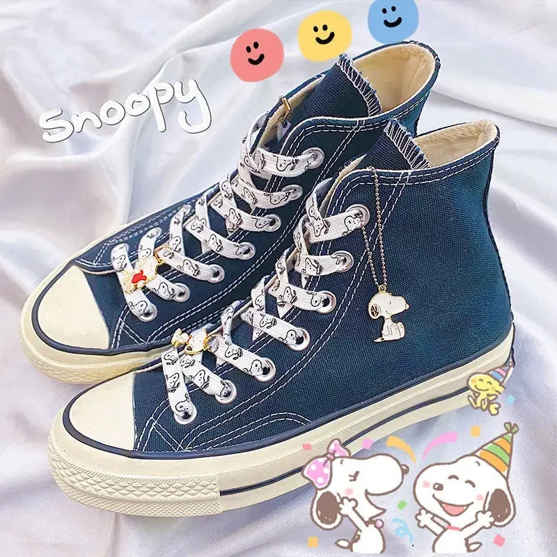 1 Paar Snoopy Schoenveters Anime Dikker Veters Voor Sneakers Stof Schoenveters Platte Zachte Schoenveters Lacet Schoenveters Accessoires Cadeau