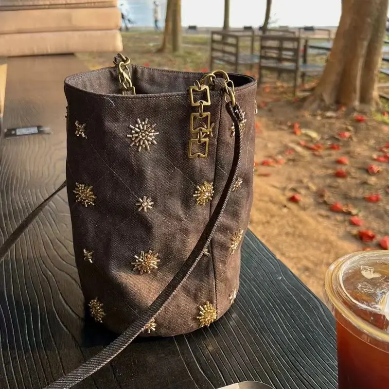 

Bucket Bag Crossbody Bag for Women Shoulder Bags Retro Denim Fashionable Purse and Handbags Versatile Designer Bag Сумка Жіноча