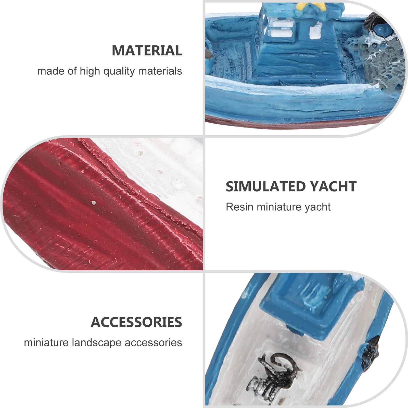 

8 Pcs Models Fish Tank Decor Aquarium Resin Small Blue Boat Decoration Mini Yacht