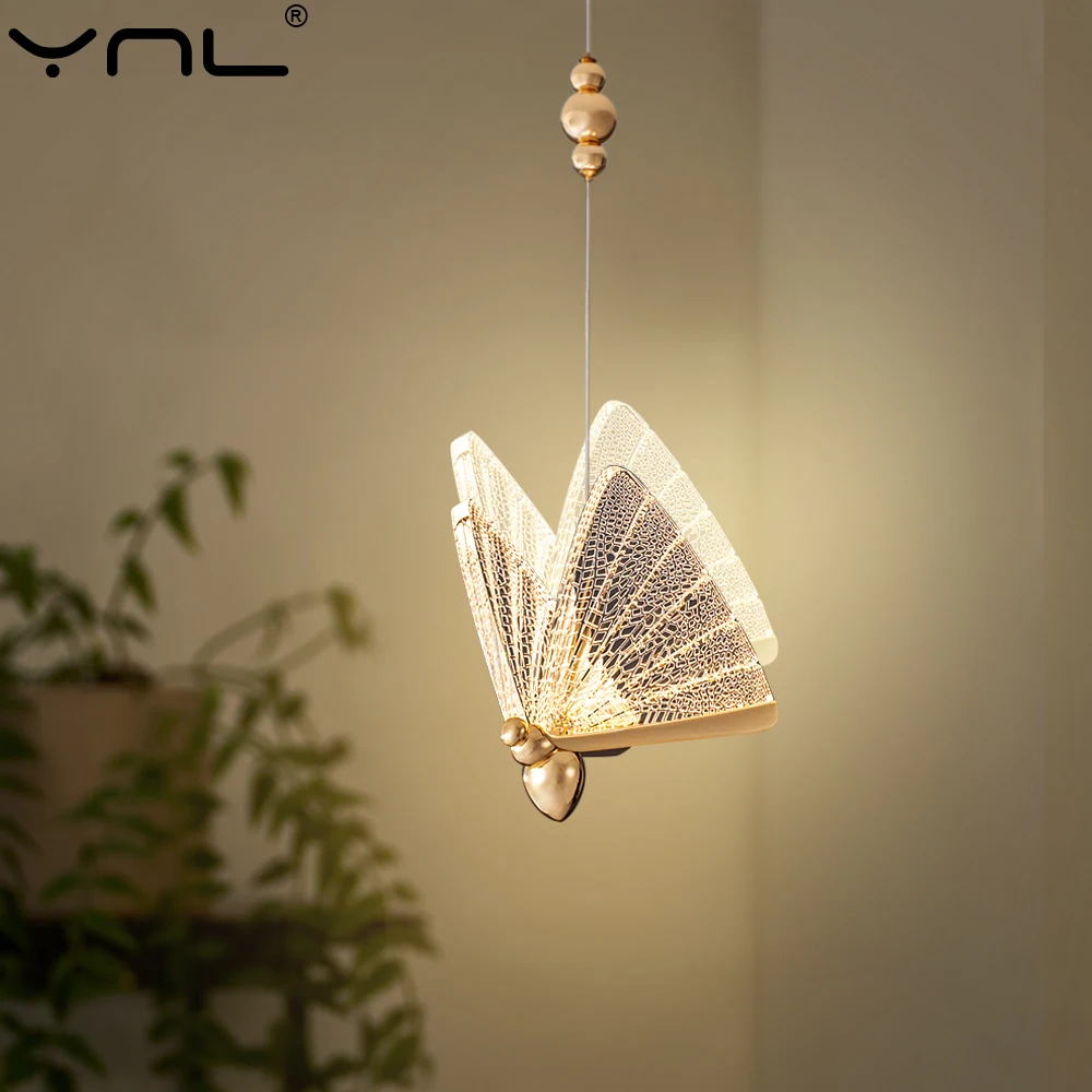 

Butterfly LED Pendant Lights Luxury Ceiling Hanging Lamp For Home Decora Indoor Lighting Bedside Living Room Kitchen Luminaire