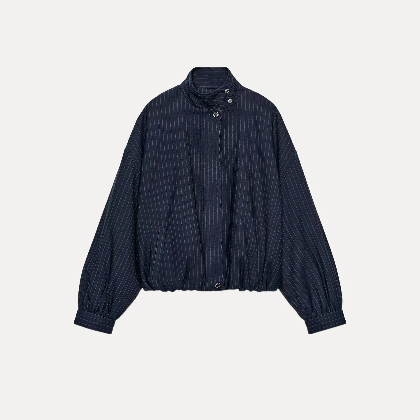 ファイオナブル レディース パイロットジャケット ストライプ柄 アウター コート スタンドフィット ロング丈 冬 2025 Z レディース アウター