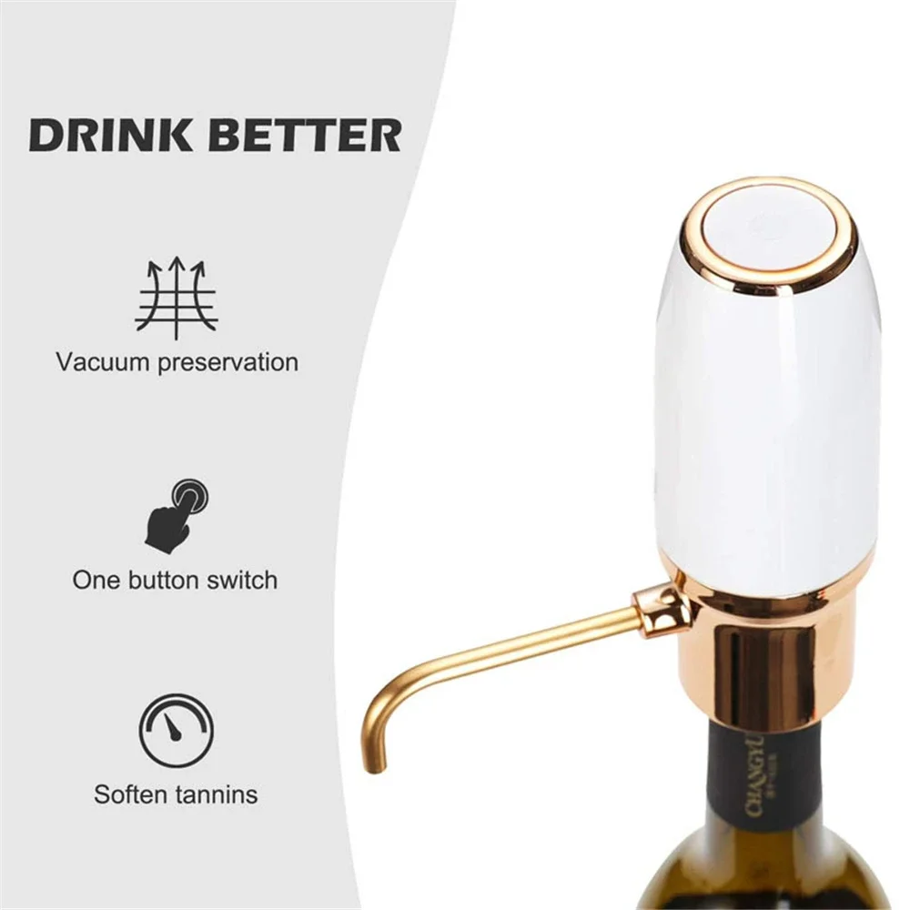 

One Touch Red Wine Aerator USB Rechargeable Electric Champagne Dispenser Pourer Luxury Quick Wine Decanter For Father's Day Gift