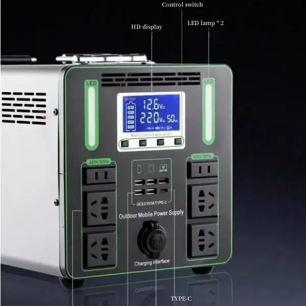 Portable Outdoor Mobile Power Supply Large Capacity Self-Driving Camping Live Emergency Battery Solar Panel Car Bank