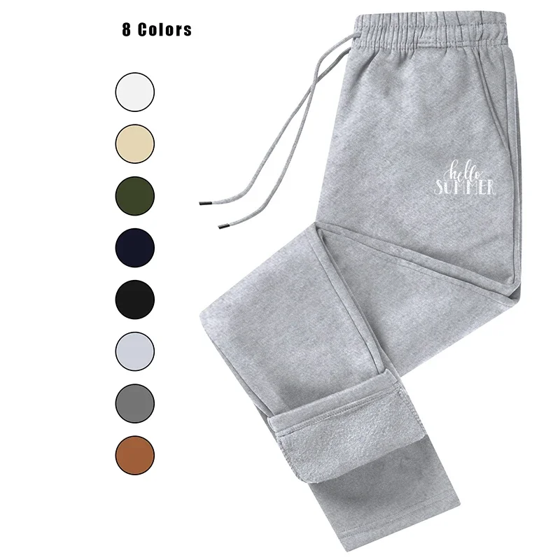 

Men's Printed Autumn Streetwear Spring Loose Fit Solid Color Jogging Trousers Fitness Sweatpants Outfit