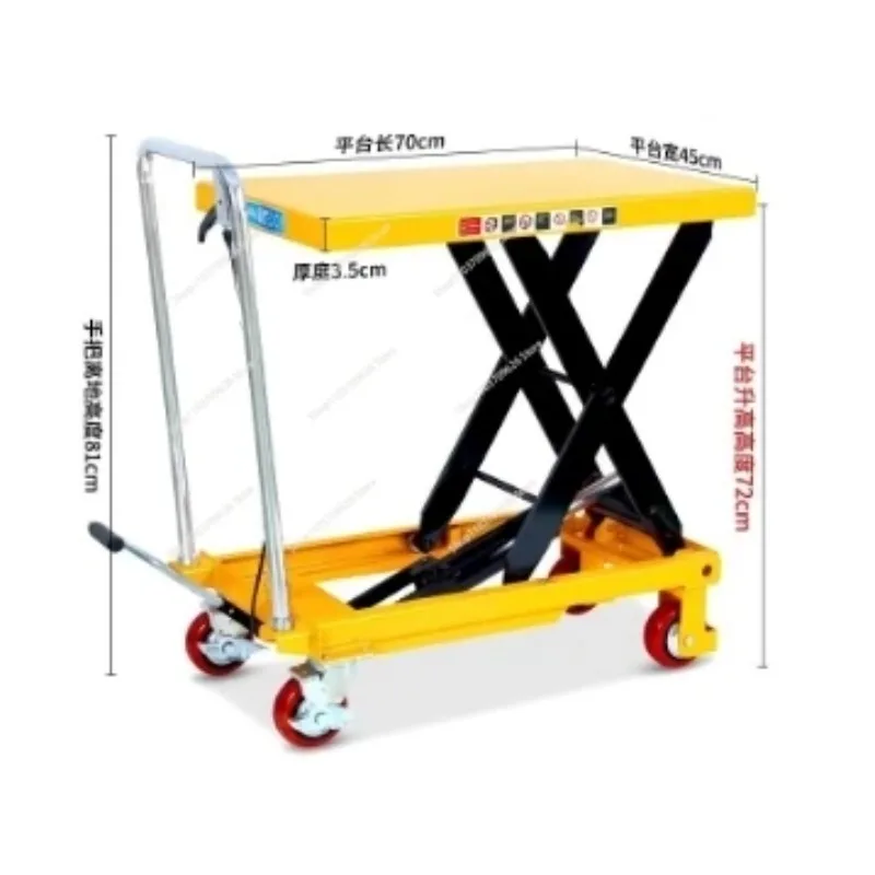 Mobile Small Manual Hydraulic Scissor Lift Table Portable Hand Push Lifting Platform Trolley For Warehouse Workshop Cargo