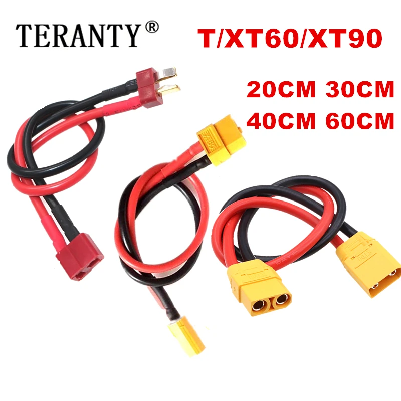 Male To Female XT90 Deans T XT60 Plug XT60/T Adapter 14AWG 20CM Extension Cable Leads Adapte For RC Lipo Battery 1PCS