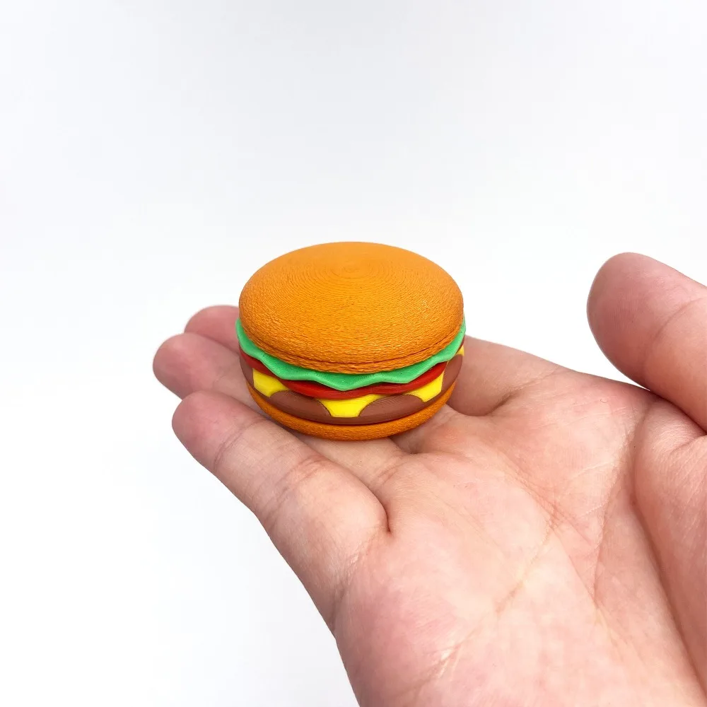 OUYEDC Hamburger 3D Printed Magnetic Segment Vibrating Magnetic Push Fingertip Card Pushing Decompression Toy